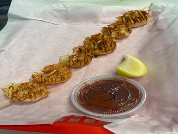 Argentinian Royal Red, on a skewer, a healthy appetizer, pairs well w house salad.