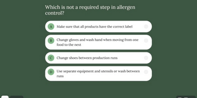 Verification of food safety training