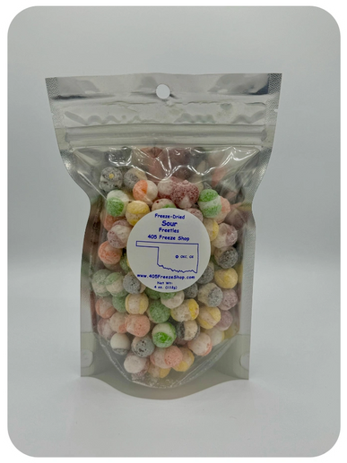 405 Freeze Shop Homemade Sour Freeze Dried Skittles in Oklahoma City.