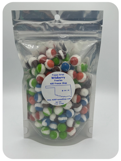 405 Freeze Shop Freeze Dried Wildberry Skittles in Oklahoma City.