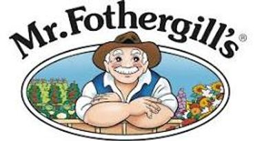 Mr. Fothergill's gardening logo with a cheerful man.