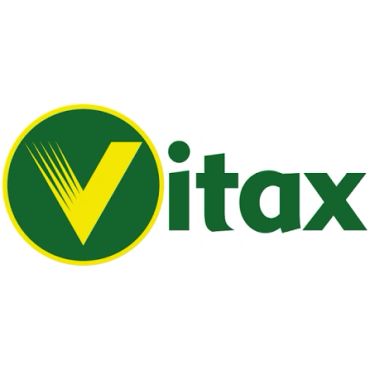 Vitax logo in green and yellow.