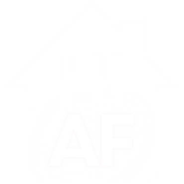 White house outline with 'AF' letters inside a circle.