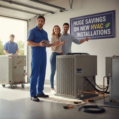 Homeowner reviewing affordable HVAC replacement and payment options