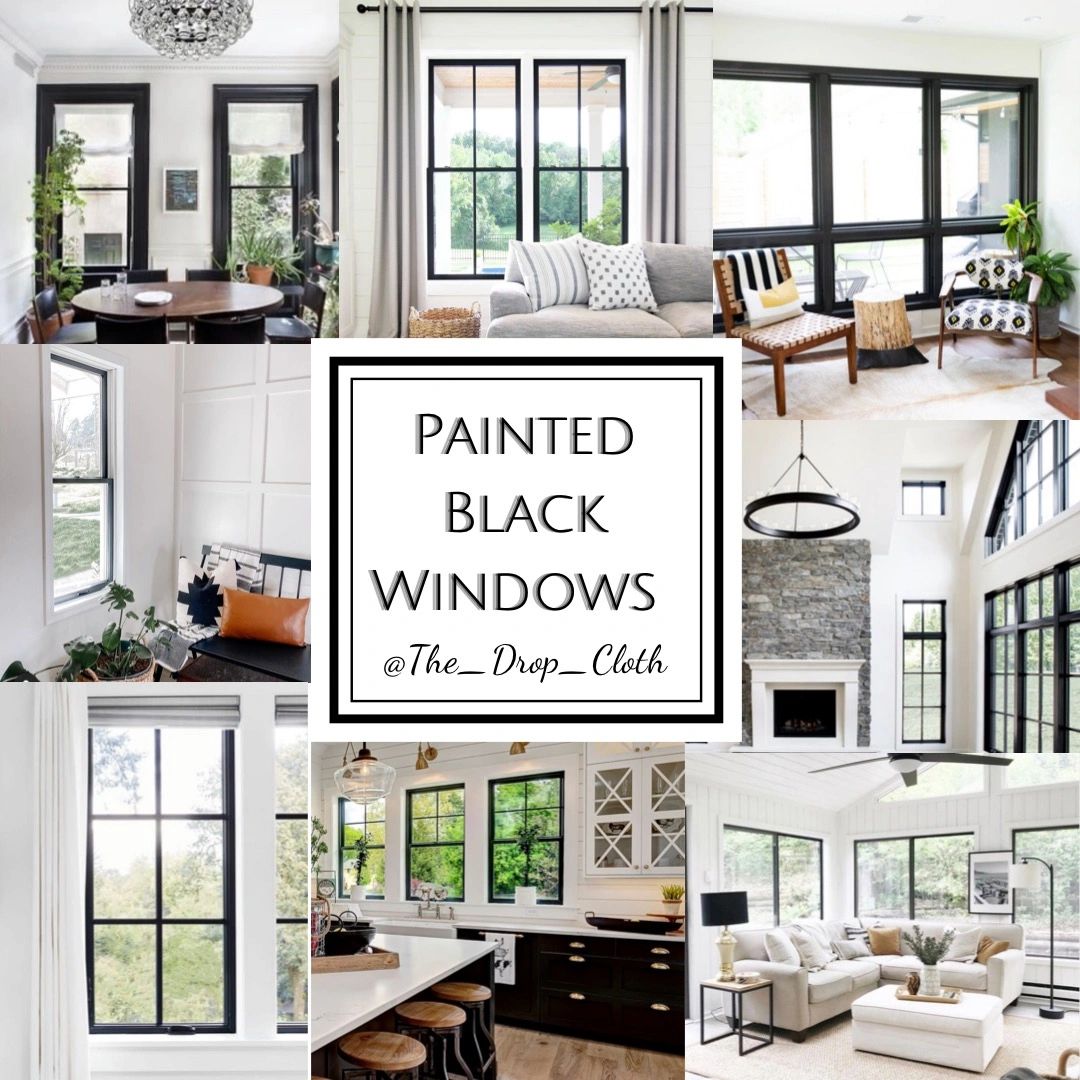Interior Design Ideas - 12 Ways to Add Black Trim  Interior window trim,  Interior windows, Dining room design