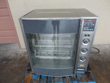 Commercial oven with controls.