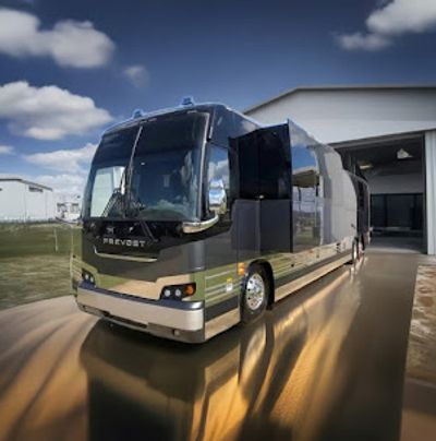 Addison a Grey 2024 Prevost X3-45 VIP Entertainer Coach For Sale