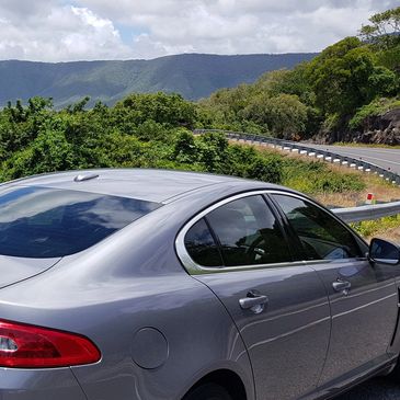 Cairns Transport Luxury Limousines Jaguar Limousine at Rex Lookout enroute to Port Douglas.