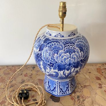 Delft Vase to Lamp Conversion