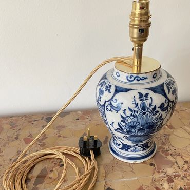 Blue and White Vase to Lamp Conversion