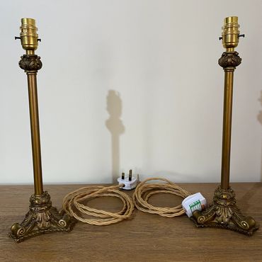 French Style Gilded Lamps - Lamp Rewire and Restoration of stem and base