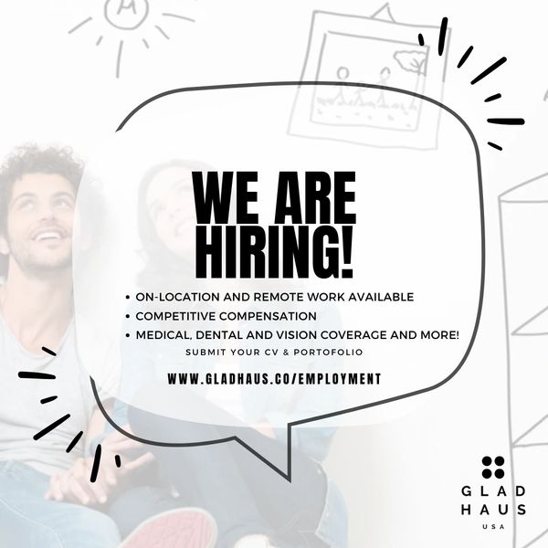 Hiring announcement for on-location and remote work with benefits and competitive pay.