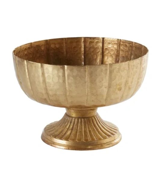 Hammered Gold Compote Vase