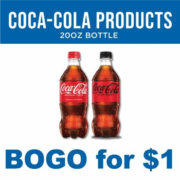 Coca-Cola 20oz bottles BOGO offer for $1.