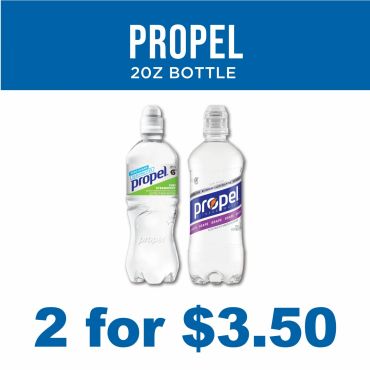 Two Propel 20oz bottles on sale for 2 for $3.50.