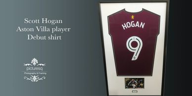 aston villa football shirt framed here at picturesq warrington. shirt framing from £119.
