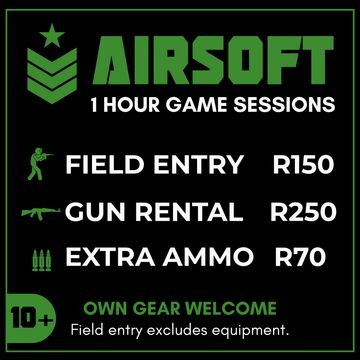 Airsoft game session rates and rules.