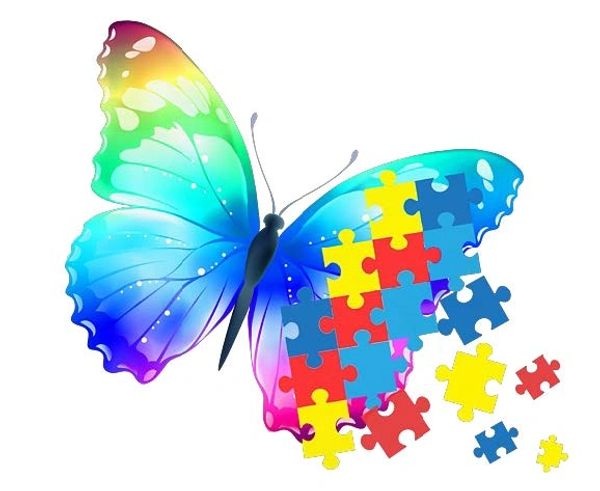 Butterfly and puzzle pieces