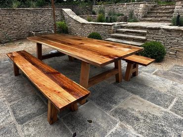 Outdoor Dining table and Bench Seating by Pinewood Designs, Ashford Kent 