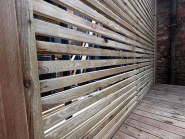 Patio Decking with Wooden Fence 