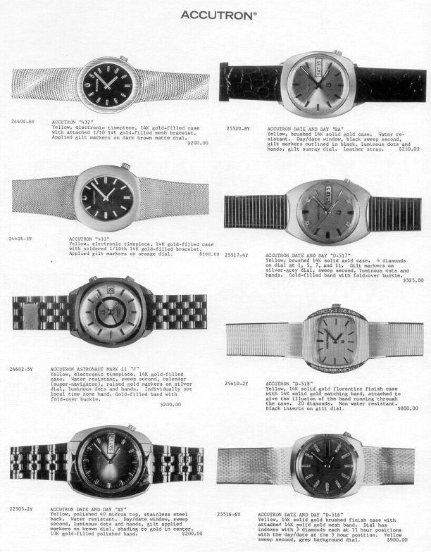 Accutron catalog photos, accutron repair