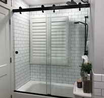 Century Black Farm Style Shower Door