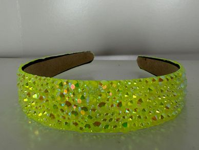 Beautifully customized solid yellow rhinestone headband!