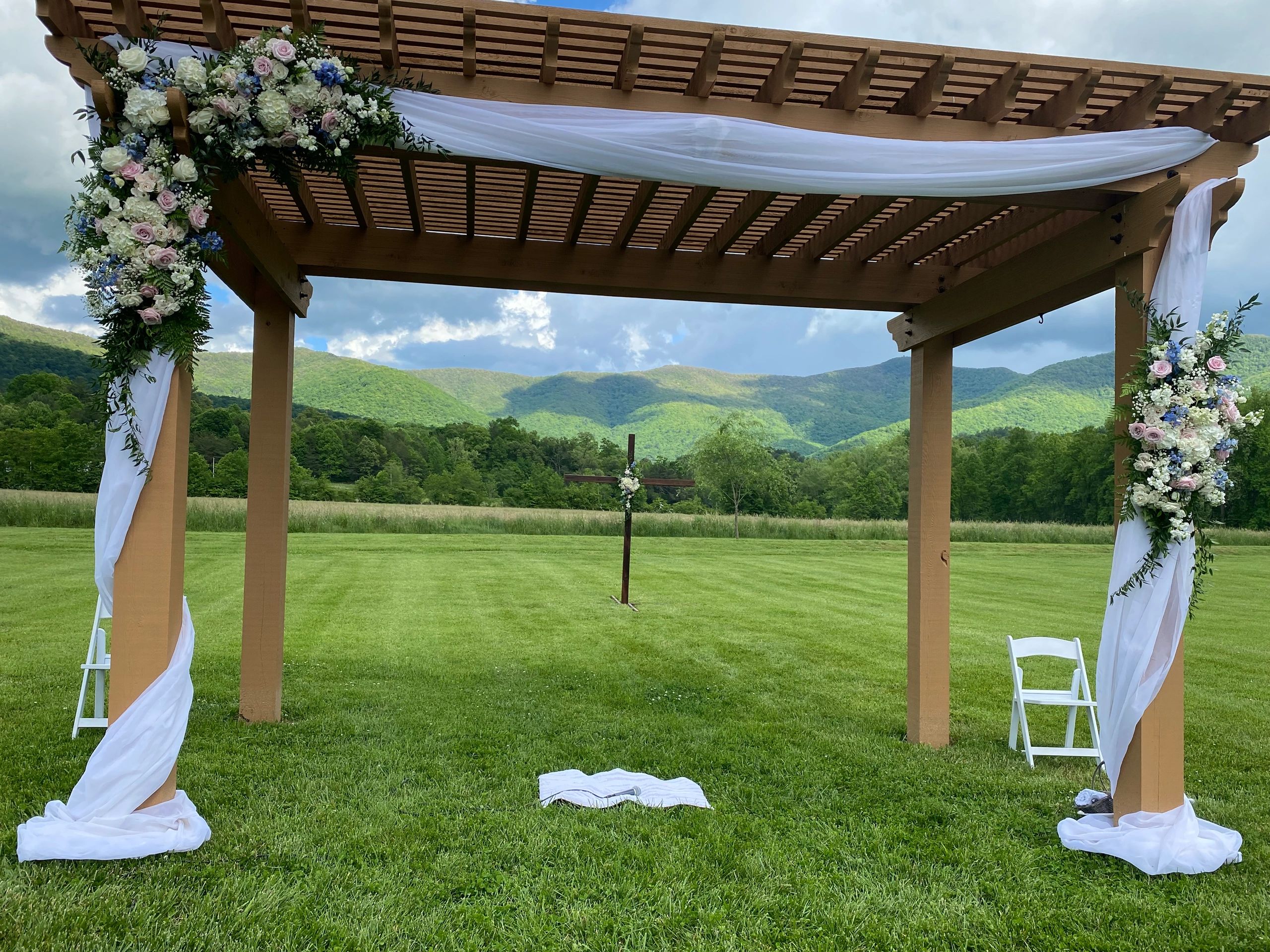 Floral Arbors with Mountain Views