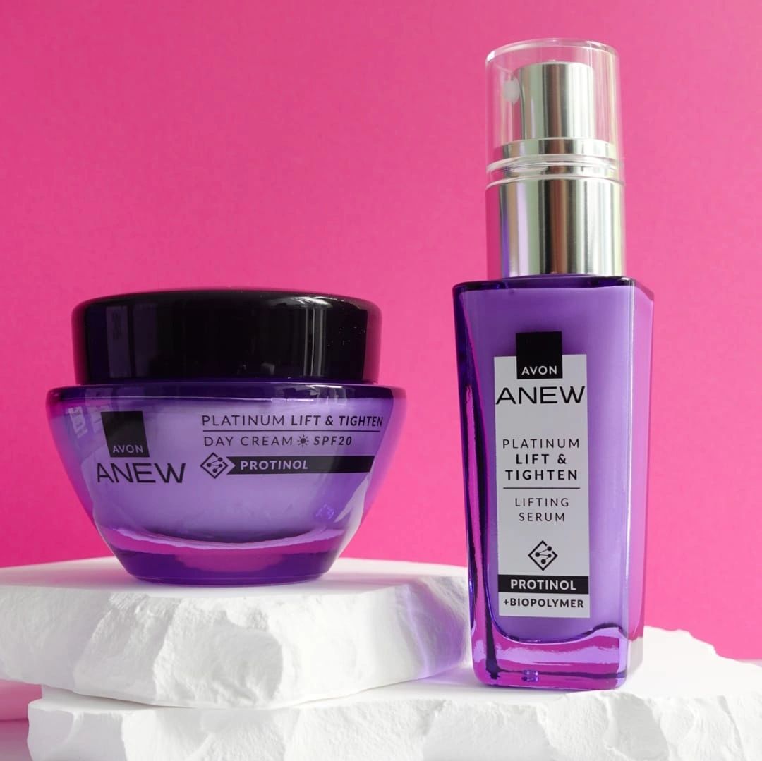 Avon's products. Anew Platinum Day Cream & Platinum life & Tighten serum. Affordable