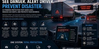 AI-powered vehicle safety system preventing accidents with real-time alerts and monitoring.