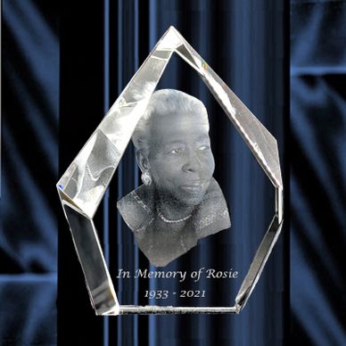 Engraved Crystal Memorial Plaques - 3D Engraved Prestige Award