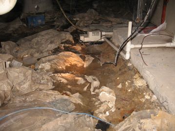 Numerous problems with this crawlspace.  