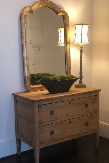 Beautiful French Mirror and Italian 2 drawer Commode. 