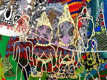 Welcome Home Ebeji
Acrylic And Gold Leaf On Canvas, 40x30 