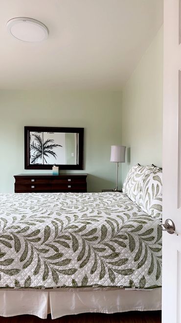 Second bedroom equipped with full-sized bed and 4-drawer dresser
