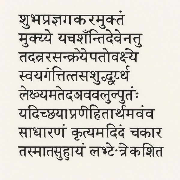 Sanskrit written in elegant Devanagari script on white background.