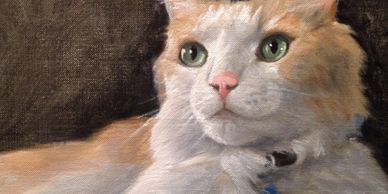 "Cappy" is an oil on linen portrait.