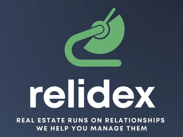 Relidex real estate logo with slogan.