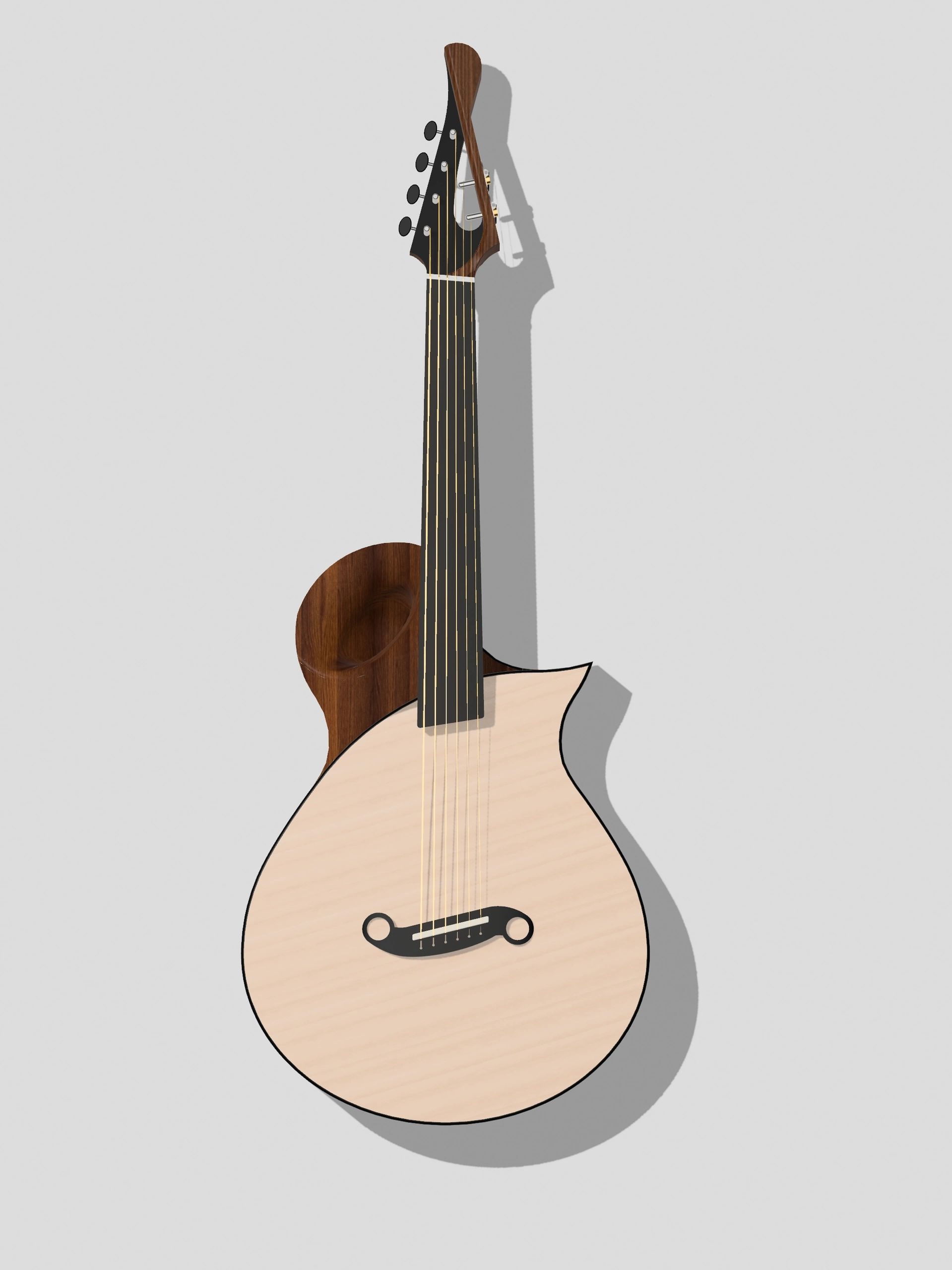 My original guitar design (CAD rendering).