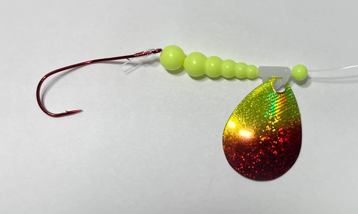 Iridescent Chartreuse & Red Rig