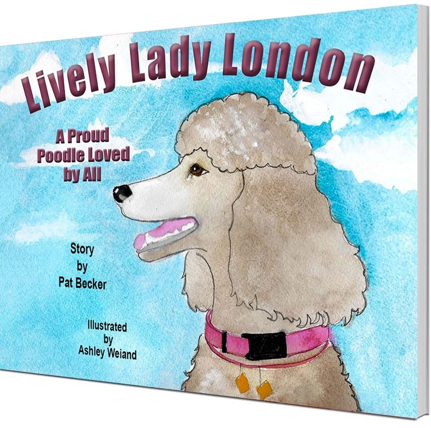 Children's book cover featuring a proud poodle named Lady London.