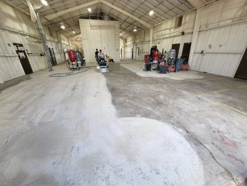 Dustless concrete grinding.