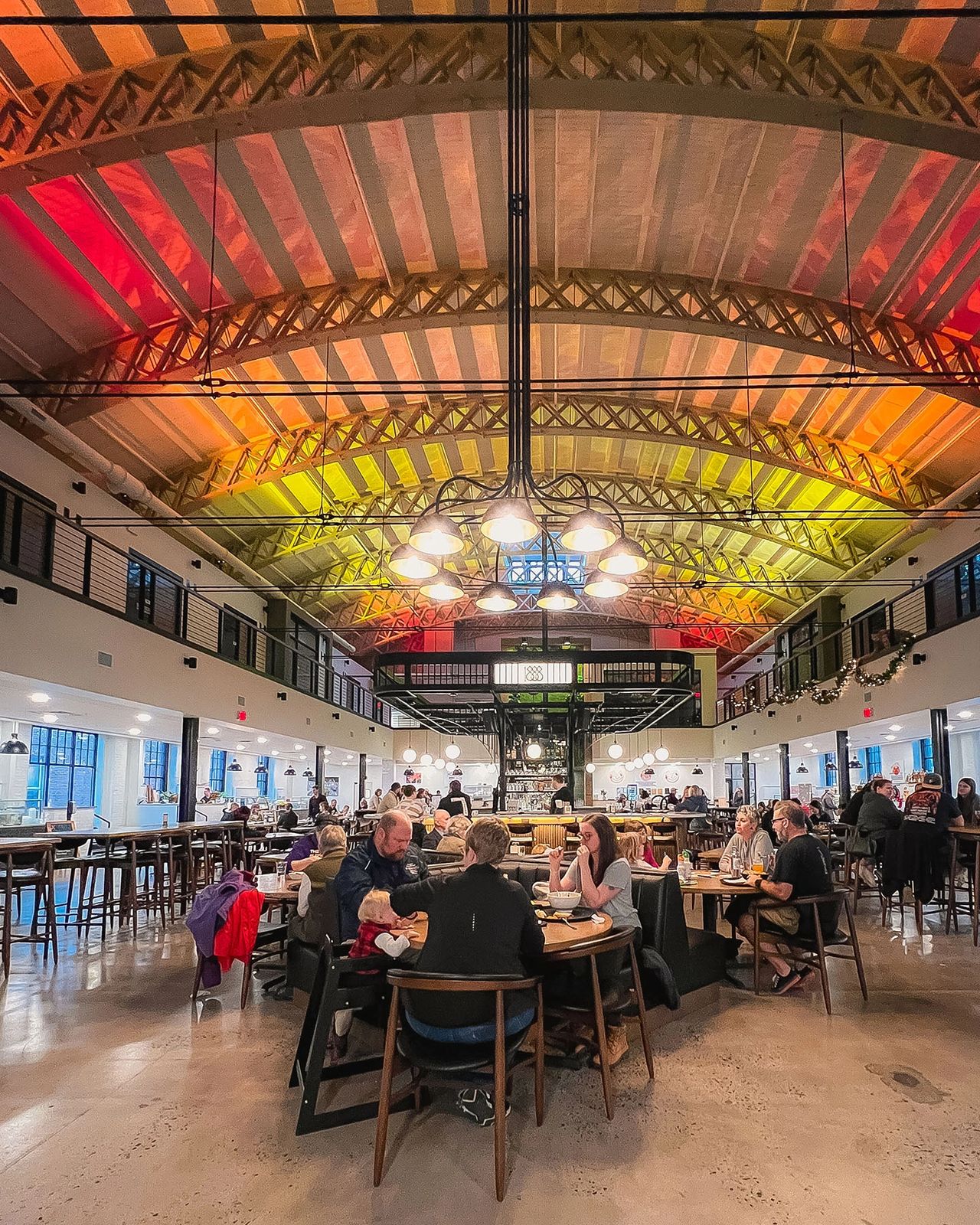 Experience the bustling energy and diverse flavors at Southern Market Lancaster, a beautifully restored historic market turned food hall in Downtown Lancaster, PA. With its high arched ceilings, warm lighting, and modern communal dining setup, this lively space is a go-to destination for food lovers. Whether you're in the mood for globally inspired dishes, craft cocktails, or a casual bite with friends, Southern Market offers a unique blend of local vendors and culinary creativity in one stylish setting.