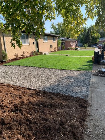 Littleton full front and backyard renovation. From only dirt and weeds to sod, irrigation system, ne