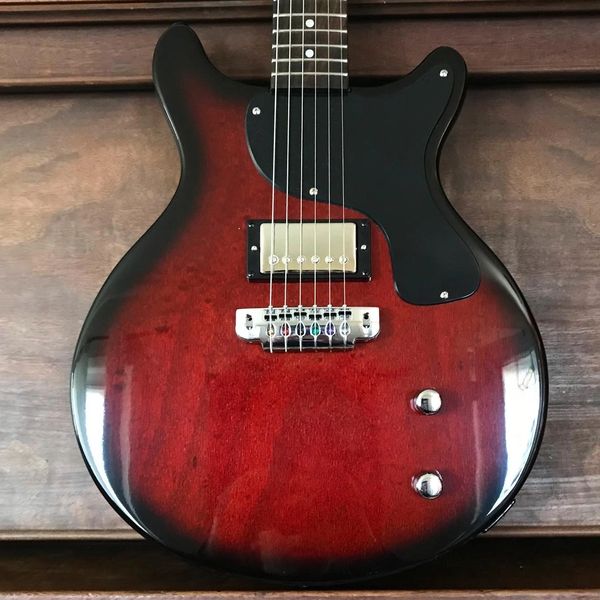 Custom built double cut electric guitar nitrocellulose lacquer