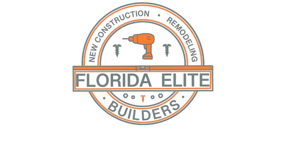 Florida Elite Builders logo with drill and screws, emphasizing construction and remodeling.