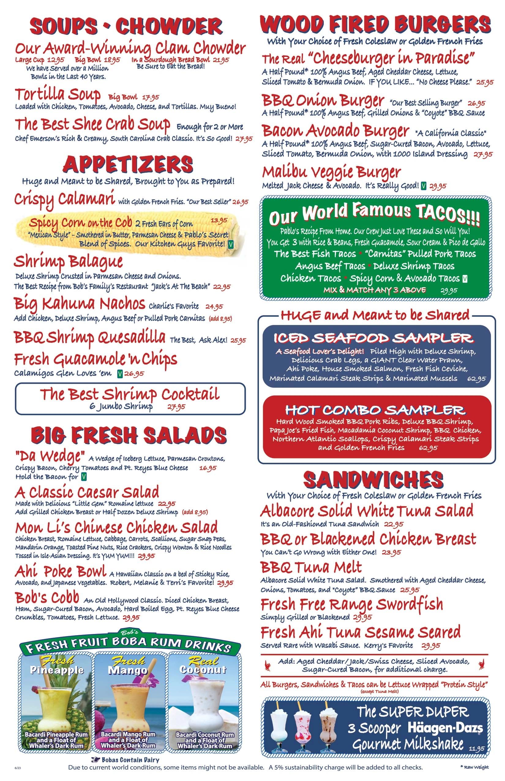 Paradise menu online