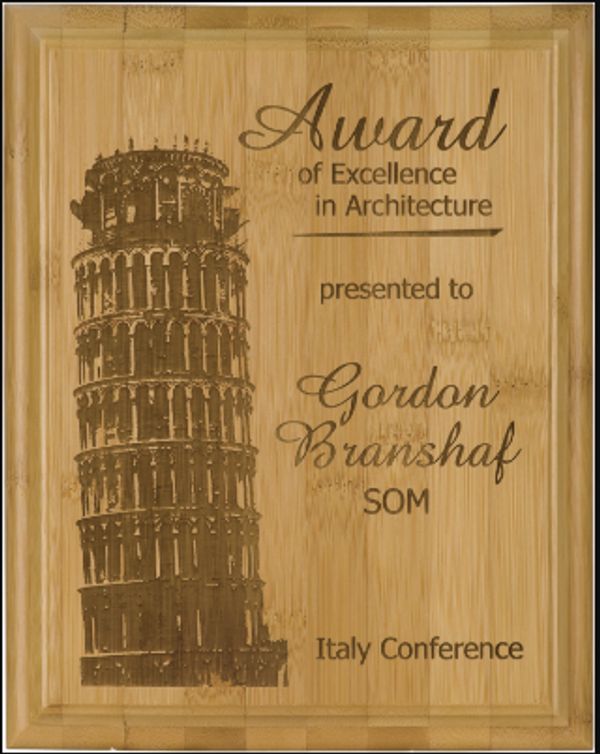 Genuine Bamboo Plaques are the perfect award for environmentally conscious organizations.