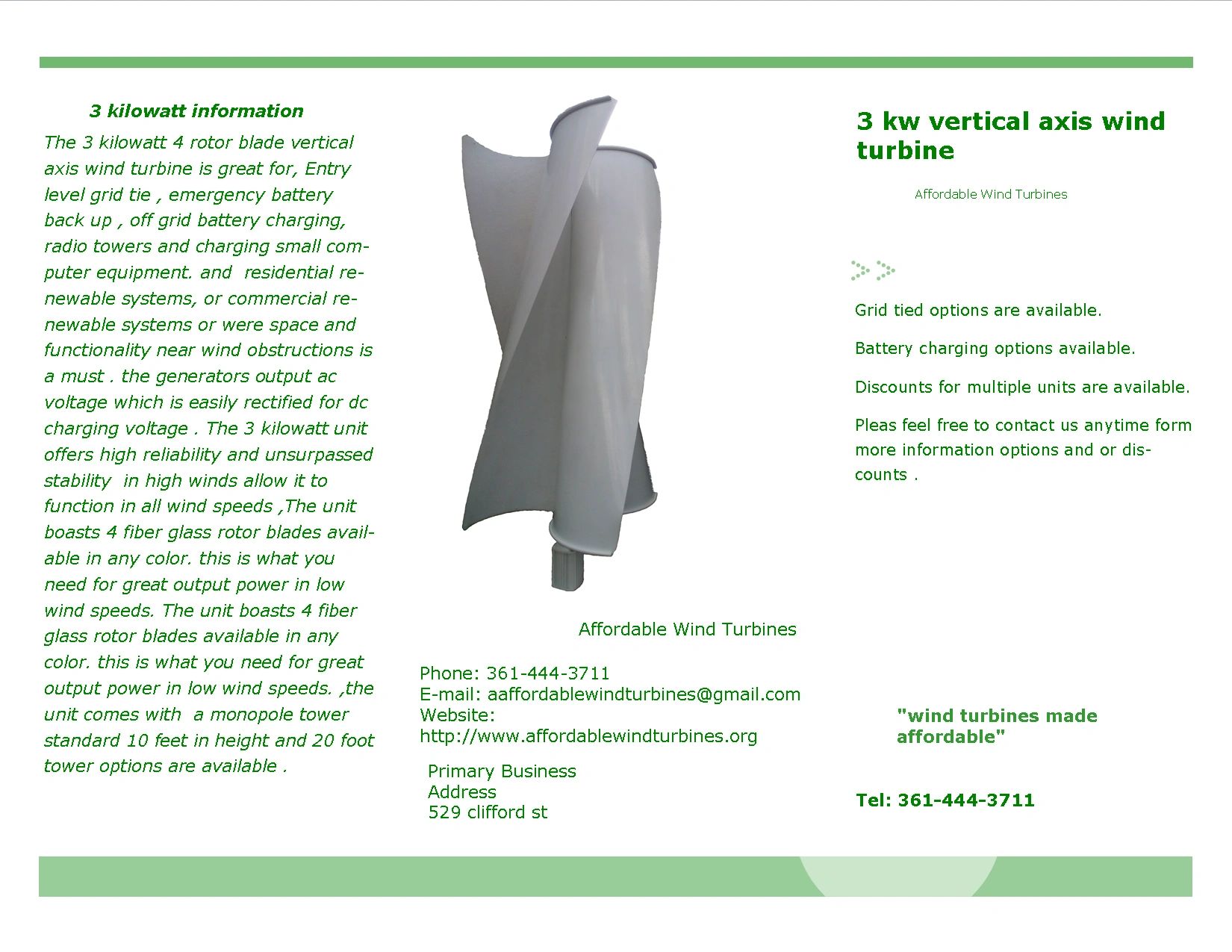 4 kw vertical axis wind turbine with tower