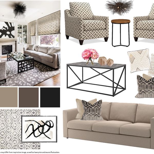 Curated concept/mood board with links to sourced products.